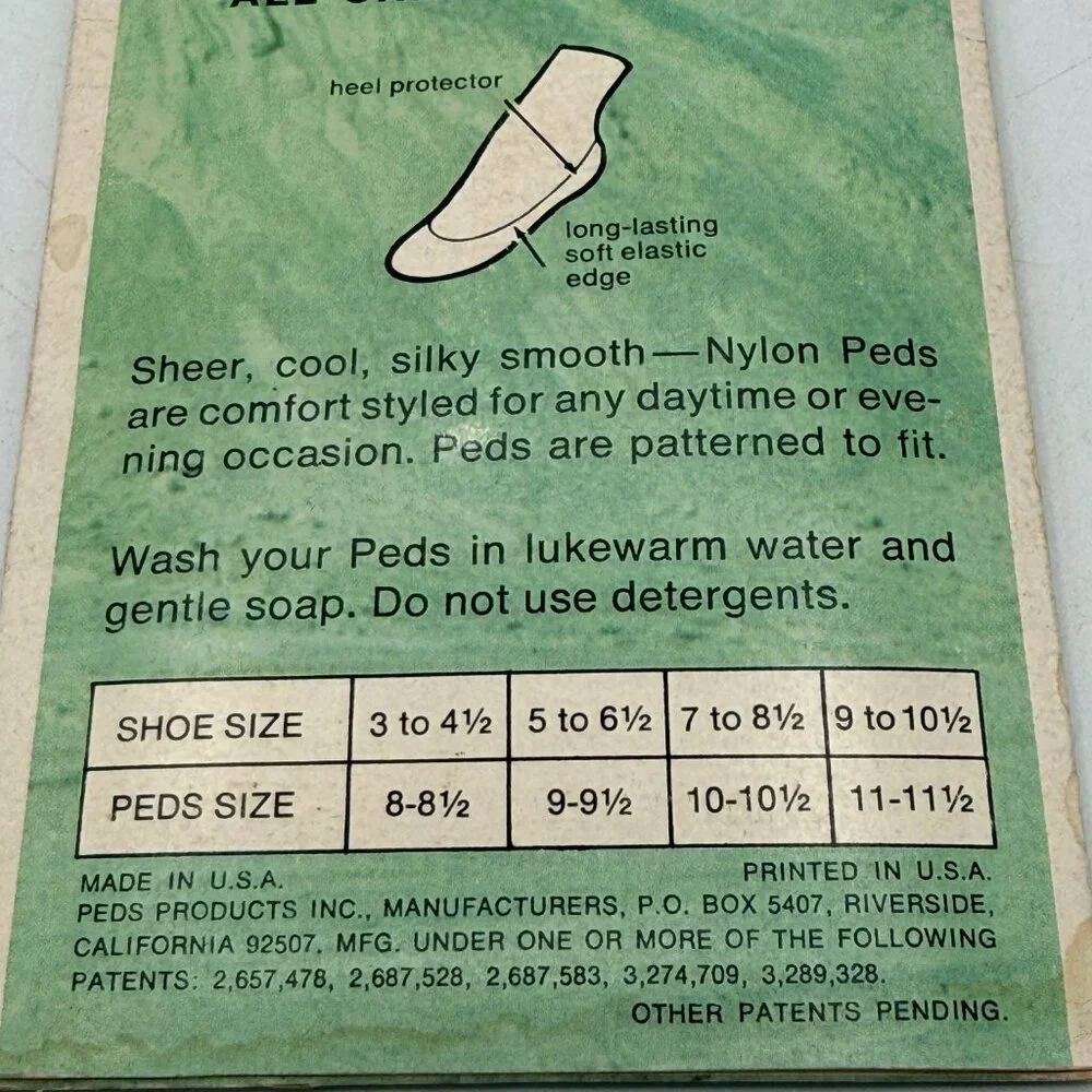 ✨ Vintage Peds Foot Cover All Sheer Nylon NOS | Suntan | Original Packaging ✨